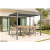 Cazeboo Pergola bioclimatica autoportante alluminio 297 x 195 x 218 cm tortora - PIANA 3x2 m lamelle orientabili 110° struttura resistente vento 70 km/h kit completo giardino terrazza