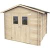 TheGoodGarden Casetta in Legno 248x248 cm Jack con Porta Doppia Finestrata | Capanno da Giardino per Attrezzi | Casetta Block House in Abete Naturale | Made in Italy | Kit con Pavimento e Tetto