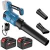 Mioanser Soffiatore a Batteria 21 V, Soffiatore Foglie con 2 x 4,5 Ah Batteries, Motore Senza Spazzole, 3 Velocità, Max 240 Km/h e 19.300 Giri/Min, Soffiatore Elettrico per Prato