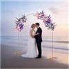 XYCHAO 2,3 x 2,3 m, arco di nozze in metallo, con base, supporto per palloncini e fiori, decorazione regolabile, per matrimonio, compleanno, fidanzamento, laurea, riutilizzabile