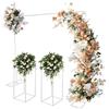 Taozhiyy Cornice in metallo per matrimoni, set di fogli di nozze, 2 x 2 m, con 2 grandi supporti geometrici per fiori da giardino, supporto per feste, eventi, cerimonie, cabina fotografica (bianco)