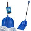 KOTARBAU® Pala da Neve 36 cm con Manico in Alluminio Pala in Plastica Rinforzata con Raccordi in Metallo con Manico Ergonomico Pala per Cereali Blu 136 cm