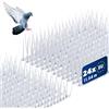 KADAX Dissuasore per uccelli in plastica, antipiccioni, protezione per uccelli per balcone, finestra, tetto, giardino, spaventapasseri per uccelli (bianco, 24 pezzi)