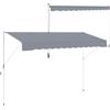 Outsunny Tenda da Sole per Esterno 4x1.2 m con Braccio Avvolgibile, Inclinazione Regolabile 0-90°, Tenda Parasole da Esterno a Manovella in Alluminio, per Giardino, Balcone e Terrazza, Grigio Scuro