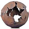 Gartendesign Crack sfera 40 cm di diametro in metallo ruggine ruggine Decorazione da giardino, fuoco fuoco palla
