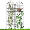 RELAX4LIFE Traliccio per Rampicanti da 2/4 Pezzi, Pannelli di Recinzione Decorativi da Giardino, Grigliato per Piante Rampicanti (180 x 50 cm,Nero | 2Pcs)