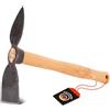 SHW-FIRE - Zappa forgiata stabile per giardino, lama larga e cuore, manico ergonomico corto 40 cm