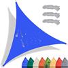 CANYUE Vela Ombreggiante Impermeabile 1x1x1m Tenda A Vela Triangolare Blu,Tenda Da Sole Per Esterno Protezione Raggi UV Per Giardino Esterno Terrazza