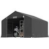 Outsunny Tenda da garage 300 x 300 x 210 cm, impermeabile, con porta arrotolabile con cerniera e parete laterale, finestra, guanti resistenti alle intemperie, tenda per attrezzi da giardino