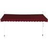 RELAX4LIFE Tenda da Sole per Esterno con Morsetto senza Forare, Telaio Telescopico, Telo Anti-UV, Altezza e Inclinazione Regolabile, Ideale per Balcone e Terrazzo (Rosso, 400x175cm)