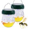 Bseical Trappola Vespe e Calabroni, Trappola Calabroni Solare, Trappola per Mosche Della Frutta per Esterno, Trappola Zanzare Interno, Cattura Zanzare da Giardino LED Anti Vespe e Api (2 Pezzi, Verde)