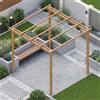 SUNWOOD Pergola in Legno da Giardino Slim, da 240x240 cm, in Legno Impregnato Classe IV, Personalizzabile