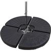 Montafox Pesi per Ombrellone Base per Parasole per ombrellone a baccio - Nero 52 Litri / 85 kg - Possono Essere riempiti con Acqua o Sabbia