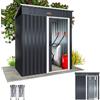 GARDEBRUK Casetta da Giardino Porta Attrezzi 185x165x90cm 1,5m² con Porta Scorrevole Armadio da Esterno in Metallo