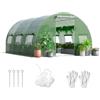 RELAX4LIFE Serra a Tunnel Grande da Giardino 4x3x2m-12m², Sistema di Serra in Acciaio e PE a Rete, 2 Porte a Cerniera e 6 Finestre Avvolgibili, Verde