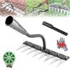 Homtrator Rastrello da giardino in acciaio al carbonio con 5/6/7/8 denti, Ironrake 2.0, rastrello da giardino in ferro for lavori pesanti, for giardinaggio efficiente, scarificazione e dissodamento del prato, n