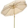 Outsunny Ombrellone da Giardino con Apertura a Manovella, Doppio Balza e Inclinabile, Ombrellone da Esterno con Prese d'Aria e 8 Stecche, per Giardino, Patio, Terrazza, 2.7x2.4 m, Cachi