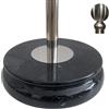 FLAGLAND Base in marmo nero e asta bandiera, altezza 3,0 m. Asta portabandiera telescopica in acciaio inox - argento lucido