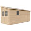 TIMBELA Casa da giardino in legno naturale (con parete laterale) 514x218 cm/10,1 m²- Magazzino esterno con finestre - Capanno da giardino - Bici, Deposito attrezzi e rimessa TIMBELA M341A