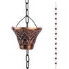 Generico Catene Della Pioggia Per Esterno - Adattatore Di Prolunga Scarico Decorativo In Rame 2.7 Metri - Catena della Pioggia Decorativa con 12 Coppe,Per Giardino Casa Gazebo Esterno Tettoia Copertura