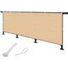 SXEVZOO Telo Frangivento per Balconi Stretto e Lungo Copertura per Recinzione Altezza 40cm/50cm Resistente alle Intemperie HDPE Protettivi per Terrazzo e Giardino (Color : Beige, Size : 50x550cm)