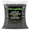 Clorophilla Lapillo Vulcanico Nero 10-20 mm - Substrato Drenante e Decorativo per Piante, Bonsai, Terrarium e Acquari - Inerte Naturale per Drenaggio e Aerazione Radici - Qualità Premium (25 Litri)