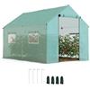 Outsunny Serra da Giardino a Tunnel 2x3x2 m con Porte e Finestre Avvolgibili, Serra per Orto con Tetto a Punta, Struttura in Acciaio e Copertura PE, per Orto Verdure Fiori Frutta, Anti UV, Verde
