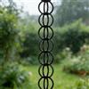Rytgdxss Catena per la Pioggia in Alluminio con Gancio Incluso - per Lo Scarico dell'Acqua dai Tetti e Grondaie - Facile da Installare- Giardini, Terrazzi 2.2m(7.2ft) Nero-A