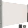 LARMNEE Tenda Laterale 160 x 450 cm (A x L), Tenda Avvolgibile per Balcone e Terrazzo, Protezione Privacy, Frangivista, Parasole, Separatore, Beige EBE5461BP02
