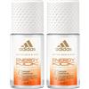 adidas Active Skin & Mind, Energy Deodorante Roll On per Uomo e Donna, 24 Ore di Protezione, 50 ml - Unisex (Confezione da 2)