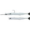 Savage Gear 3D Needlefish Pulsetail 2+1 Esca da Pesca (Pearl White Silver, 14 cm 12g)