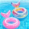 MoKo Ciambella Gonfiabile da Bambini, Salvagente Gonfiabile in PVC con Valvola d'Aria, Dim 58 cm, Accessori Nuoto Giochi Piscina, Anello da Nuoto per Bambini, Adulti, Arcobaleno + Rosa
