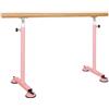 HamoM Sbarra Danza Classica Sbarra da Balletto Mobile for Uso Domestico, Manico in Legno Massello d'Acciaio con Quattro Ventose, capacità di Carico 500kg (Color : Pink, Size : 1.5M/5FT)