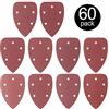 Rustark 60 pezzi di carta vetrata per dettagli del mouse per velcro, diversi tipi 40/60/80/100/120/180/240/320/400/800 per mouse, set di fogli abrasivi, ganci e loop