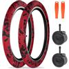 WEEROCK Pneumatici da bicicletta da 20 pollici, 20 x 2,125, per BMX, MTB, mountain bike, bicicletta (2 pneumatici + 2 tubi/rosso, 20 pollici)