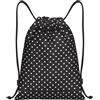 Kfjghhl Zaino con coulisse con motivo a pois bianchi Borsa sportiva Bulk Cinch Gym Bag Donne Uomini Bambini Sport All'aperto, Nero , S, Vacanze