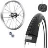 ECOVELO CERCHIO RUOTA 16 X 1.75 IN ALLUMINIO + COPERTONE NERO 16 X 1.75 + CAMERA D'ARIA PER BICI BIMBO GRAZIELLA