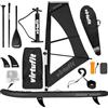 VirtuFit SUP Board Surfer 305 gonfiabile con vela da windsurf - Stand Up Paddle Board nero con accessori - Paddle - Pompa - Borsa per il trasporto - Supporto GoPro - Principiante - Avanzato - 305 x 81