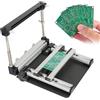 QINPI Stazione di stampa serigrafica manuale, stampante per stencil PCB a spessore regolabile, tavolo da stampa in pasta per saldatura a rete in acciaio SMT, con spatola da 4 pollici e 2 perni di limite