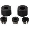 ComfyHarbor Set di adattatori per mandrino, 5 pezzi, 6 mm, 6,35 mm, 8 mm, in acciaio al carbonio, per incisione e rifilatura, per router elettrico per legno, include dadi