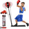 RELAX4LIFE Pungiball Bambini - Sacco da Boxe con Base a Pedale, Altezza Regolabile 85-130cm, Inclusi Guantini e Pompa Bambini 3-10 Anni