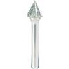 Rhodius Punta di fresatura in metallo duro Topline Forma J HF J TOP, 9,6 x 8,0 x 6,0 x 56, VE: 1