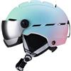 HNGKGJBL Casco da Sci Integrato Per Uomo E Donna, con Visiera Rimovibile, Aperture di Ventilazione, Resistente, Caldo E Traspirante, Per Uomo E Donna(C dreamy blue,XL(59-63CM))
