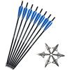 SHARROW 12pcs Frecce Balestra Freccia di Carbonio 16 17 18 20 22 Bulloni per Balestra Frecce per Balestra con Punta di Freccia Lama per la Caccia al Tiro con l'arco (Blu, 22)
