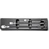 Capri Tools Set di 3 chiavi a cricchetto con testa flessibile a 90 denti, impugnatura extra lunga cromata, attacco da 1/4, 3/8, 1/2