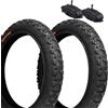 ECOVELO 2 COPERTONI Deestone 20x1.90 (47-406) +2 CAMERE D'ARIA SCHRADER AMERICA | PNEUMATICI NERI PER MOUNTAIN BIKE BICI BICICLETTA DA BAMBINO