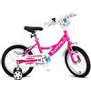 GERONI Bici Bicicletta da Bambina Butterfly 16'' Pollici MTB Mountain Bike Rosa bimba Freni V-Brake con rotelle stabilizzatori