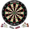 Stagecaptain DBS-1715 BullsEye Pro Bersaglio da Freccette con Freccette - Bersaglio Steeldart Professionale in Sisal - Dartboard con Fili Extra Sottili - Bersaglio con 6 Freccette e 4 Set di Alette