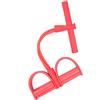 POPOTI Foot Pedal Exercise Band, Sit Up Bodybuilding Expander Rally Elastic Rope 4-Tube Pull Rope Fitness Accessories for Abdomen Waist Arm Training Resistance Band (Pink)
