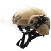 WLXW Casco Militare Mich 2000, Casco Militare Tattico, Elmetto Protettivo, Elmetto Rapido, Casco Paintball, con Maschera Trasparente a Prova di Esplosione,Tan